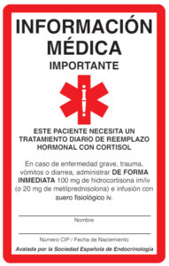 Endocrino: Tarjeta Identificativa Español
